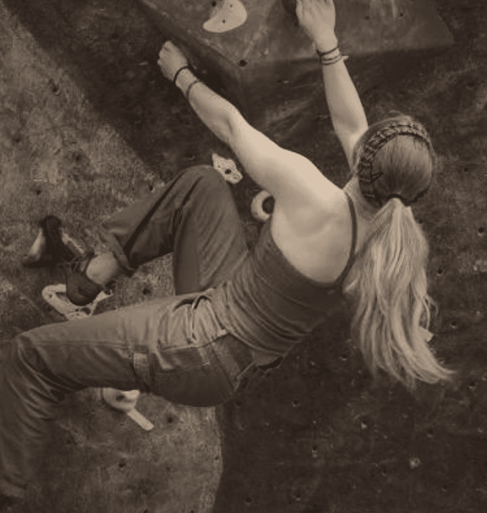 Climber on a bloc